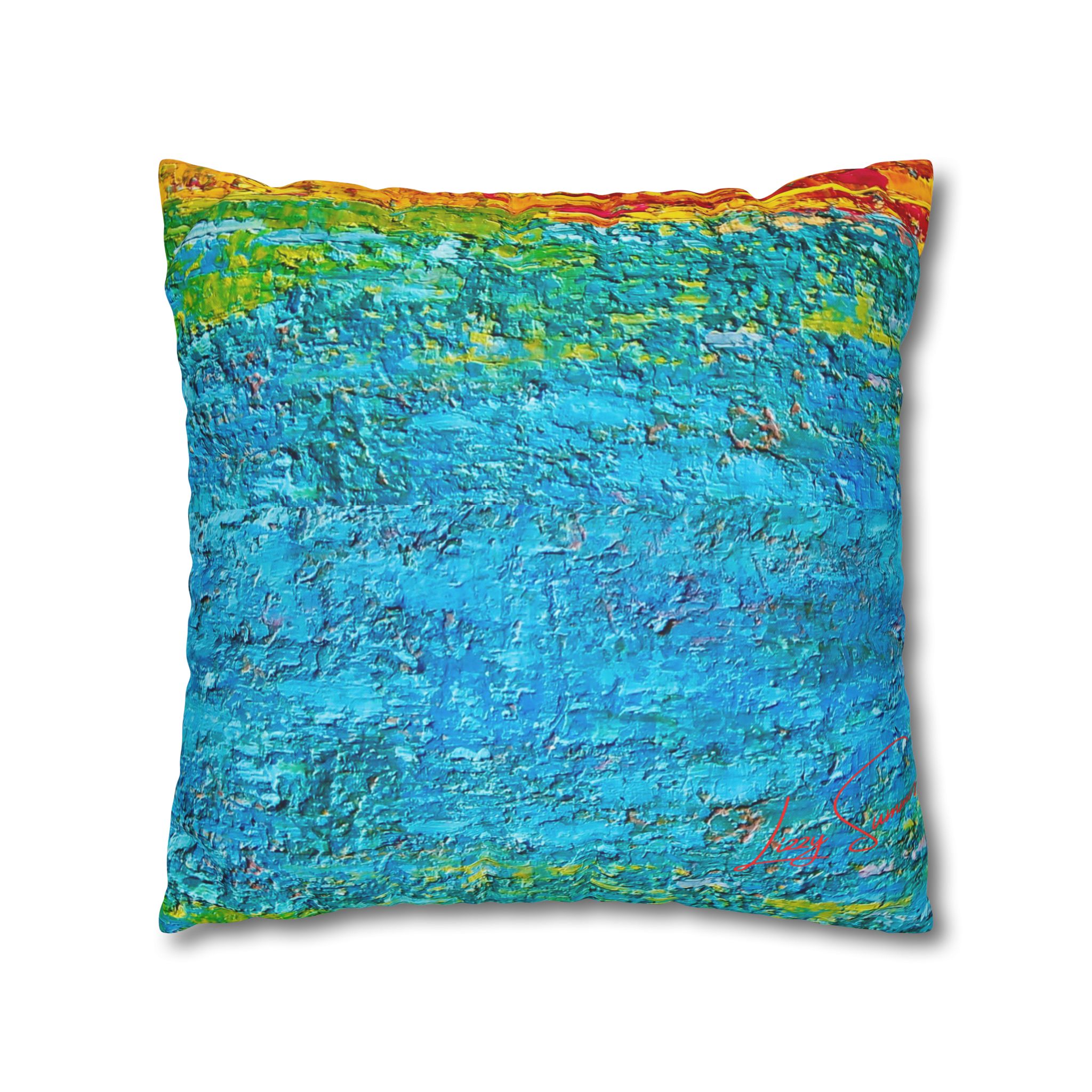 Abstract Canvas Pillowcase —Painted Blue Heavy Texture - Image 13