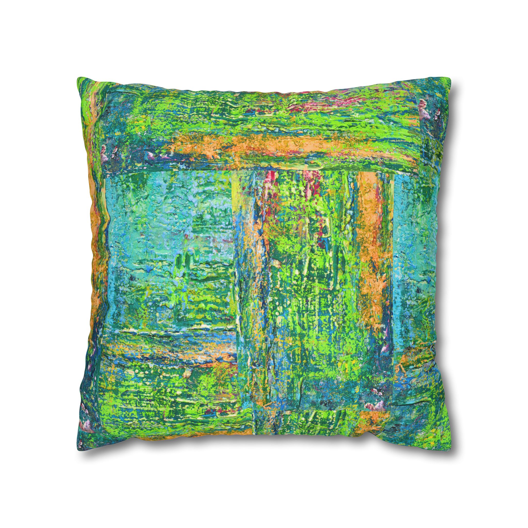 Abstract Canvas Pillowcase — Shimmering Neon Green - Image 16