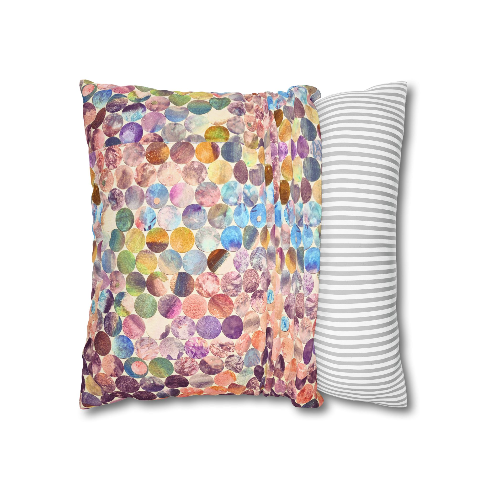 Canvas Square Pillowcase —Multicolored Paper Dots - Image 7