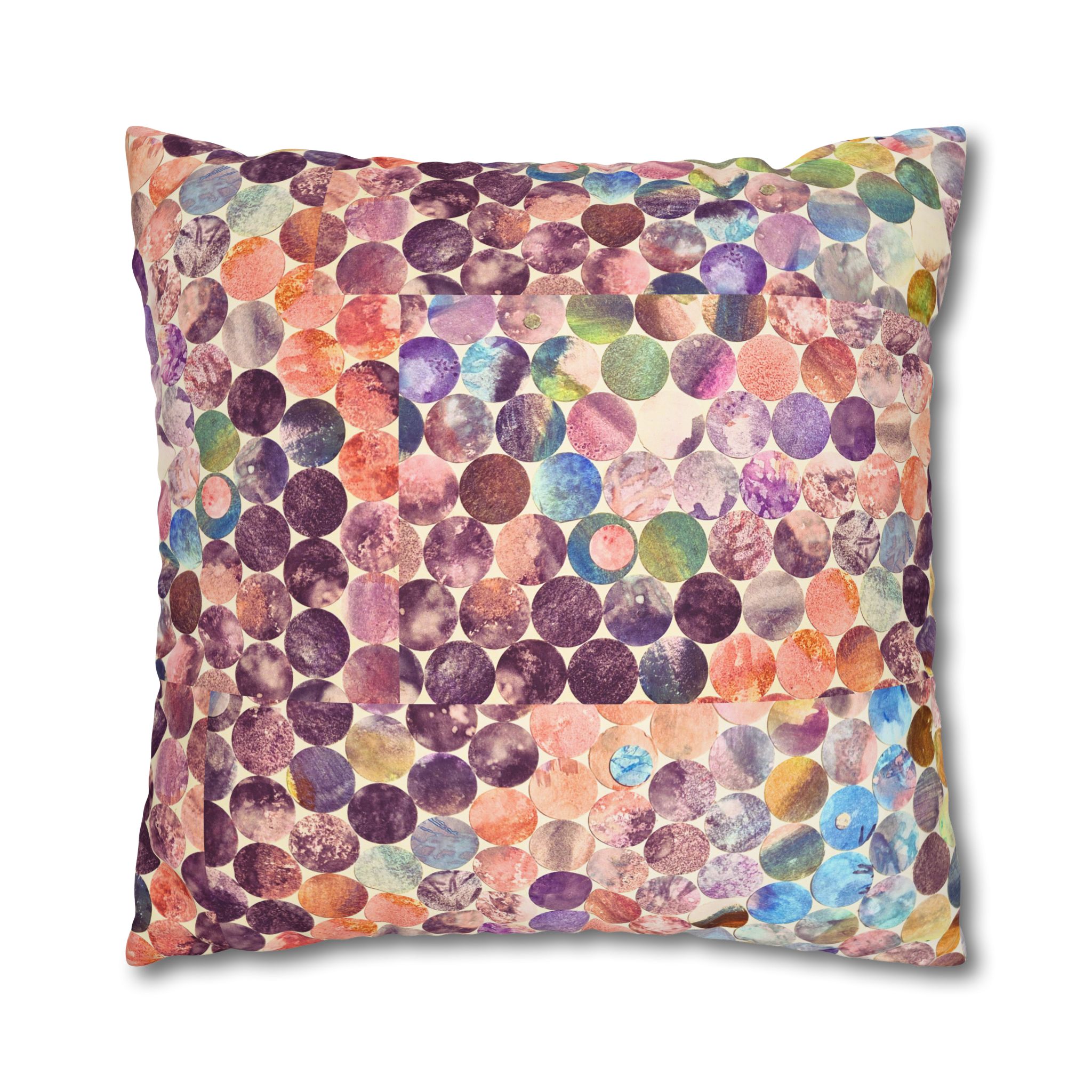 Canvas Square Pillowcase —Multicolored Paper Dots - Image 23