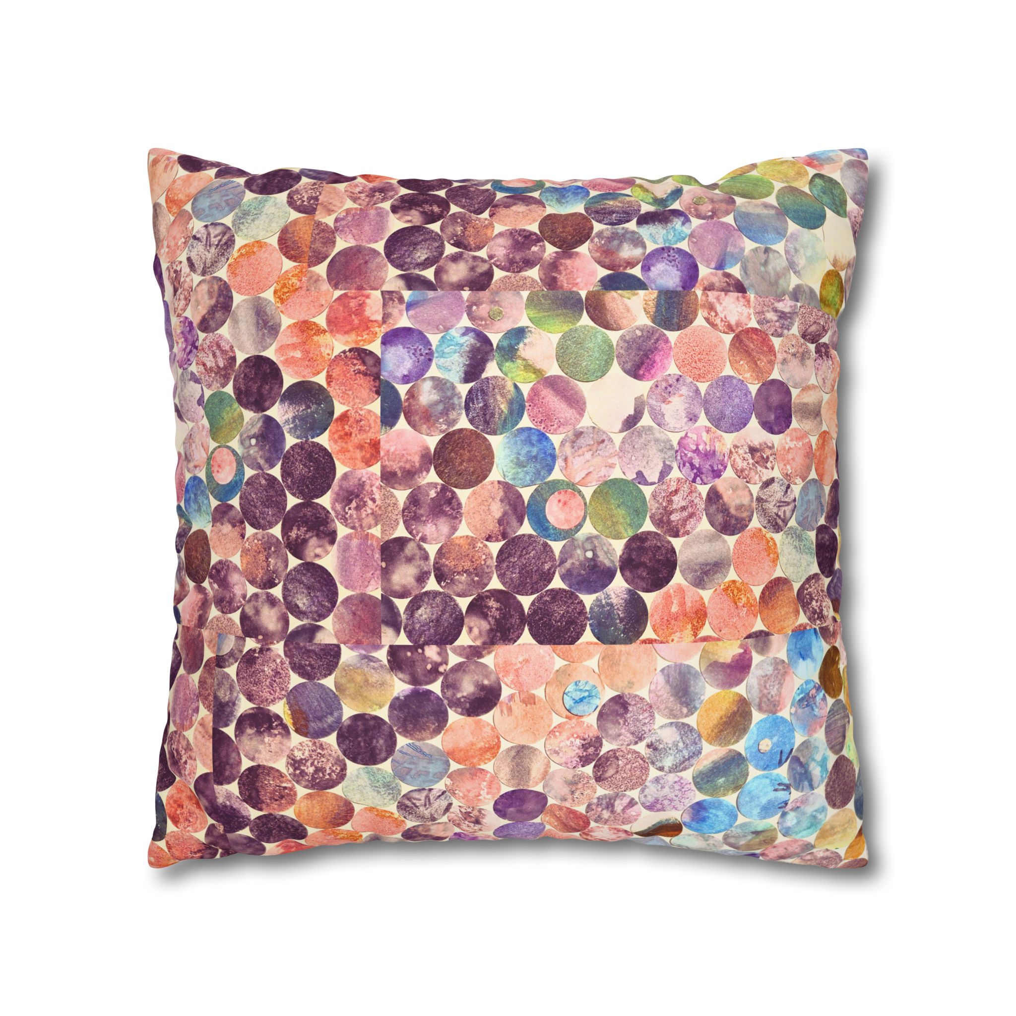 Canvas Square Pillowcase —Multicolored Paper Dots - Image 13