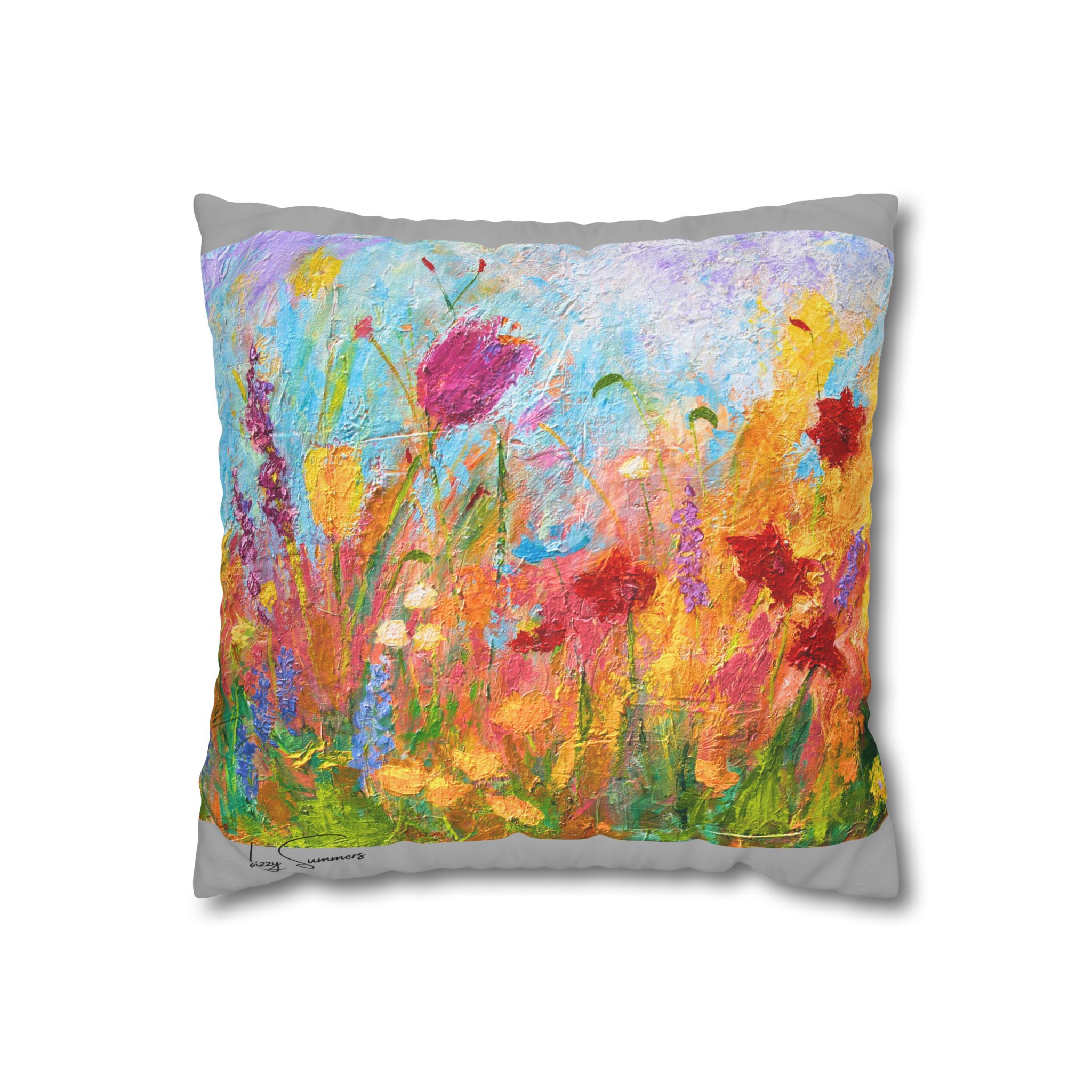 Floral Canvas Pillowcase — Painted Wildflower - Image 4