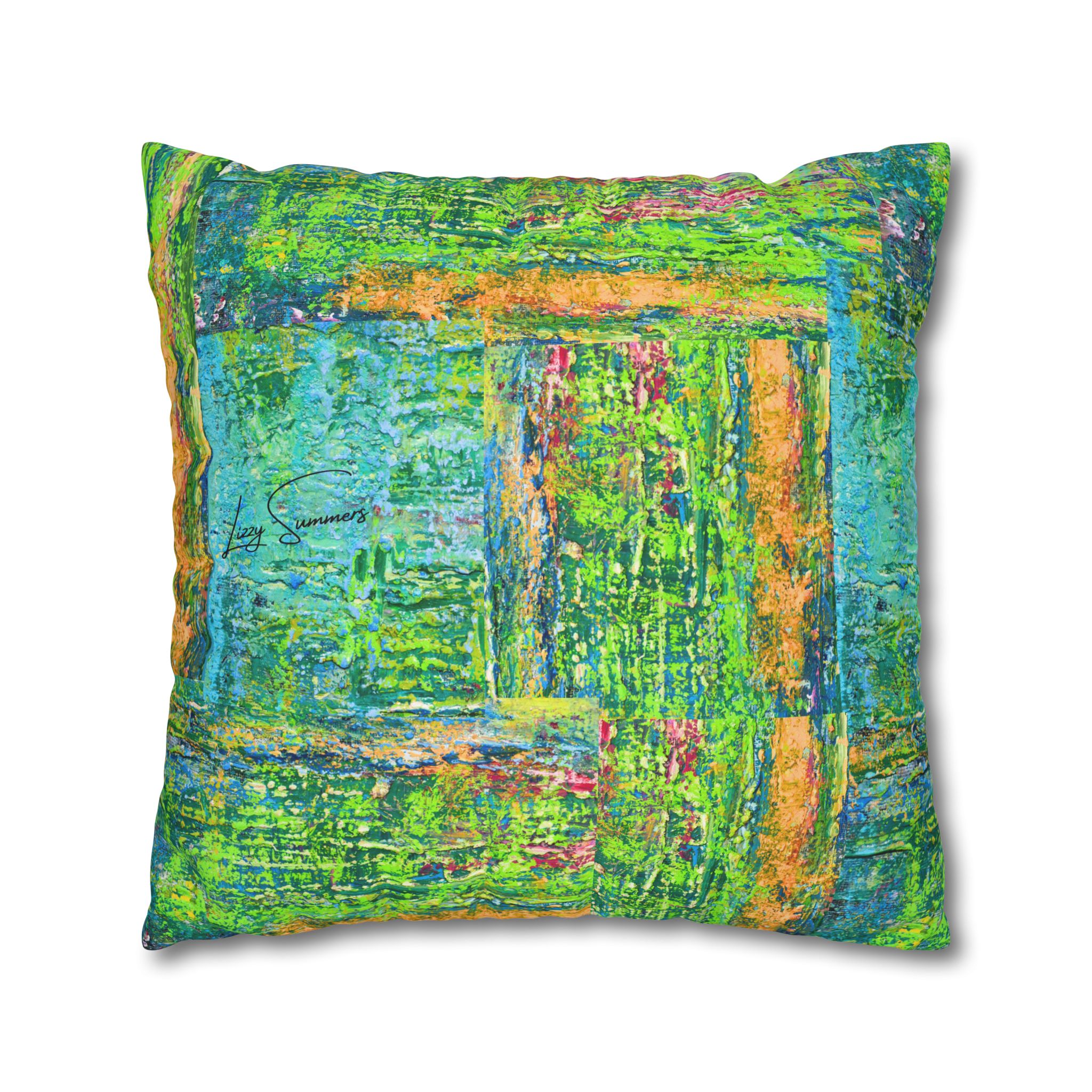 Abstract Canvas Pillowcase — Shimmering Neon Green - Image 20